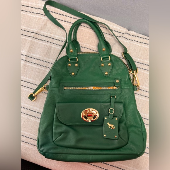 Emma Fox Green Leather Purse With Removable Shoulder Strap - Picture 8 of 14